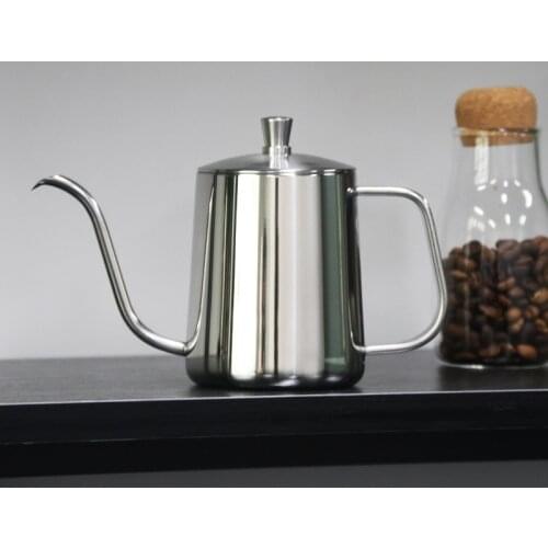 Hand-made coffee hanging ear pot filter cup narrow mouth coffee appliance stainless steel household long-mouth kettle with lid