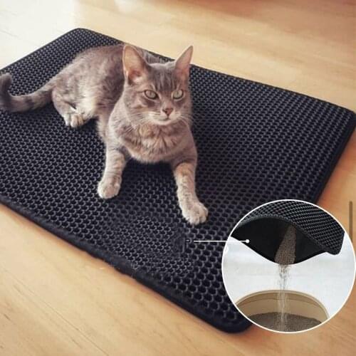 Double Layer Pet Cat Litter Mat Waterproof Litter Cat Bed Pads Trapping Pets Litter Box Mat Pet Product Bed For Cats House Clean