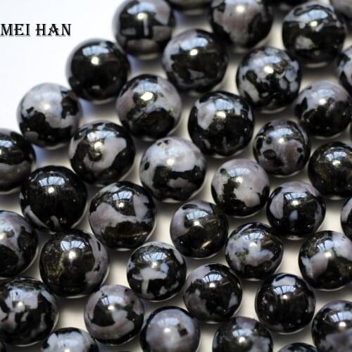 Meihan Natural 8mm 10mm gabbro smooth round loose beads for jewelry making design fashion stone diy bracelet necklace
