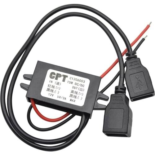 Micro USB 12V to 5V 3A 15W DC-DC Car Power Converter Module Step Down Power Output Adapter Low Heat Auto Protection