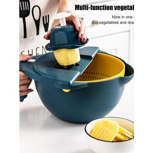 Multi-function Potato Carrot Cucumber Mandoline Slicer Cutter Grater Shredders With Strainer / Kitchen Fruit And Vegetable Tools