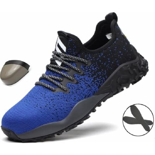 Fashion Work Sneakers Men Safety Shoes Men Lightweight Work Boots Men Steel Toe Shoes Designer Boots Men Indestructible Shoes