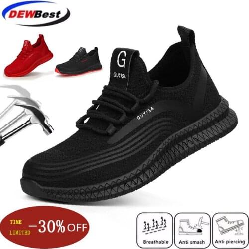 Mens outdoor steel toe shoes military combat ankle boots indestructible fashion breathable sneakers mens work safety shoes