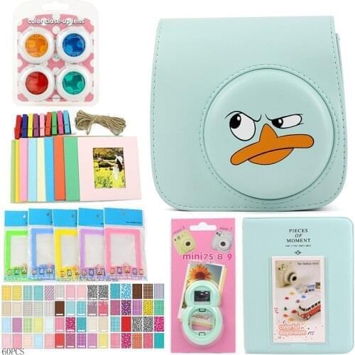 Fujifilm Instax Mini 9 8 8+ Camera Accessories Bundle Kit Shoulder Strap Bag Case Photo Album Film Frame Filters Selfie Lens Set