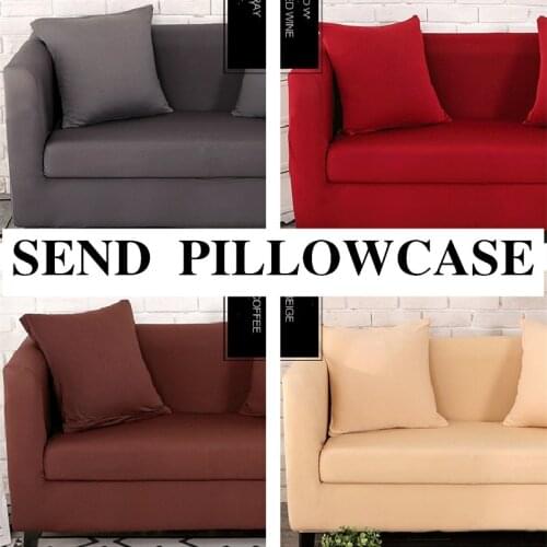 Non-slip brushed Nordic solid color stretch sofa cover all-inclusive sofa L type 1/2/3/4 combination sofa cushion cover