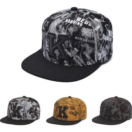 2021 new K graffiti embroidery flat cap for men and women fashion outdoor sports casual cap hip-hop Snapback cap adjustable cap