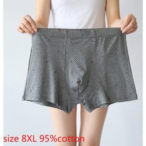 New arrival Male 95%Pure Cotton Mid waist Loose Comfortable super Large Mens Underwear Boxers plus size 8XL