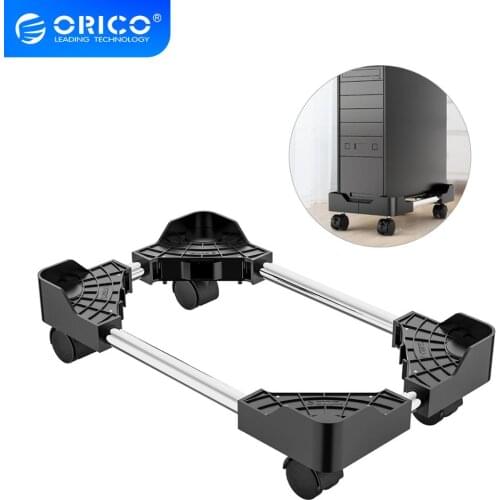 ORICO Computer Towers Stand Cart PC Cases Mobile Adjustable Computer CPU Holder with 4 Locking Caster Wheels for Gaming