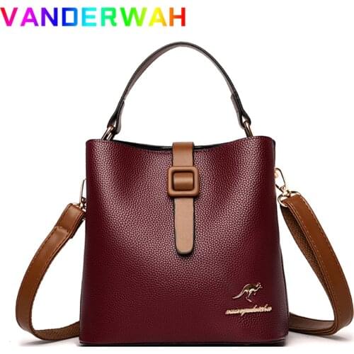 Simple Designer Handbags High Quality Pu Leather Shoulder Messenger Bag Fashion Bucket Crossbody Bags for Women 2021 Casual Tote