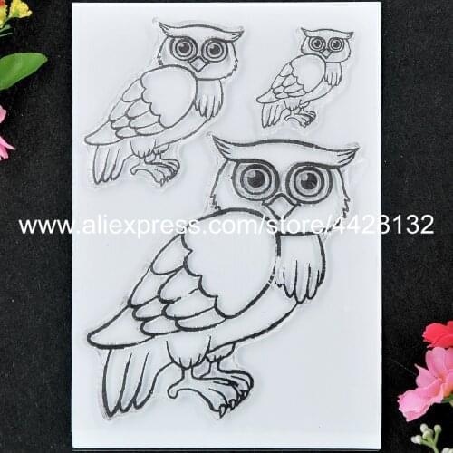 Owl Scrapbook photo cards rubber stamp clear stamp transparent stamp 9052452