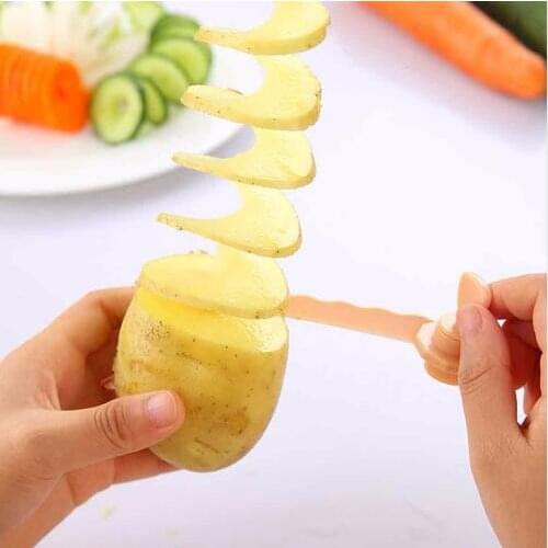 Manual Slicers DIY Creative Spiral Cutter Twisted Potato Chips Vegetable Carved Carrot Screw Slicer Kitchen Accessories