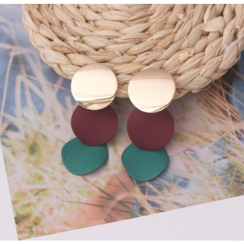 European Temperament Earrings Geometric Small Round Wind Fashion Earrings For Women Trendy Wild Round Earring Jewelry