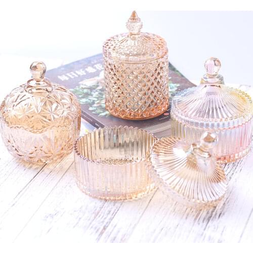 Glass Storage Jar with Lid Kitchen Condiment DispenserHome Sugar Bowl Salt ShakerHome Decoration Desktop OrnamentsExquisite Gift