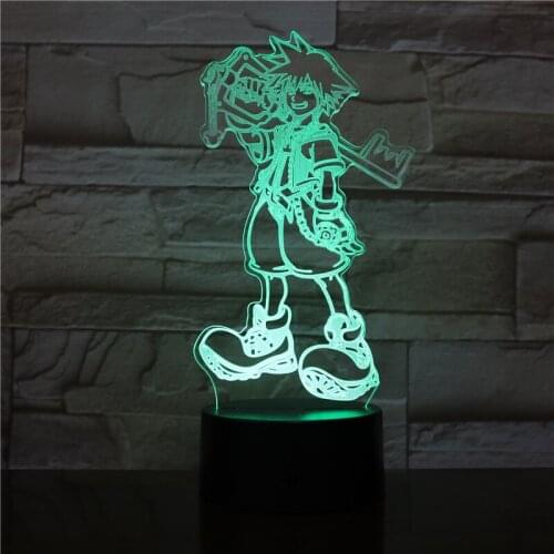 3D Game Led Kingdom Hearts Sora Figure Multicolor USB Acrylic Decor lamparas Gamer Lighting Kids Baby Desk Lamp Bedside 2532