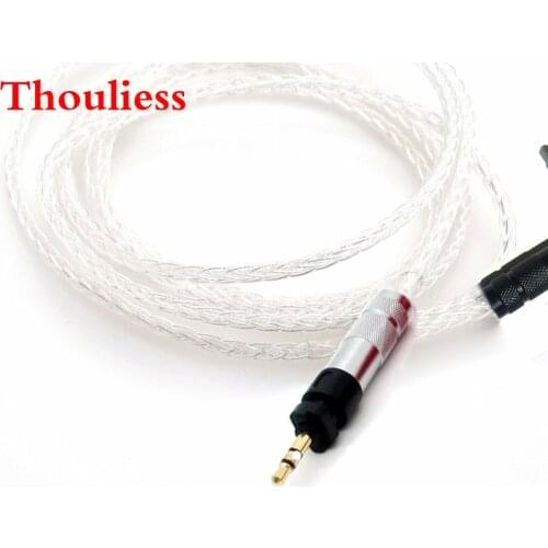 Thouliess Hi-end 3.5mm 7N OCC Plated Silver Audio Headphone Upgrade Cable for Shure SRH940 SRH840 SRH750 SRH740 SRH440