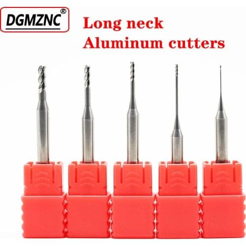 1pcs 3flute HRC55 1mm-2.5 solid carbide end mill long neck milling cutter flat endmill for aluminum process CNC deep processing