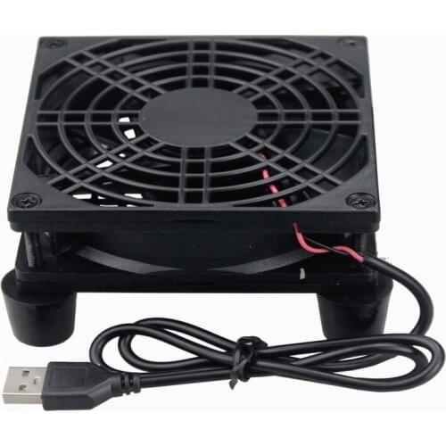 Router fan Gdstime DIY TV Box Wireless PC Cooling Silent Quiet DC 5V USB power 80mm fan 80x25mm 8CM W/Screws Protective net