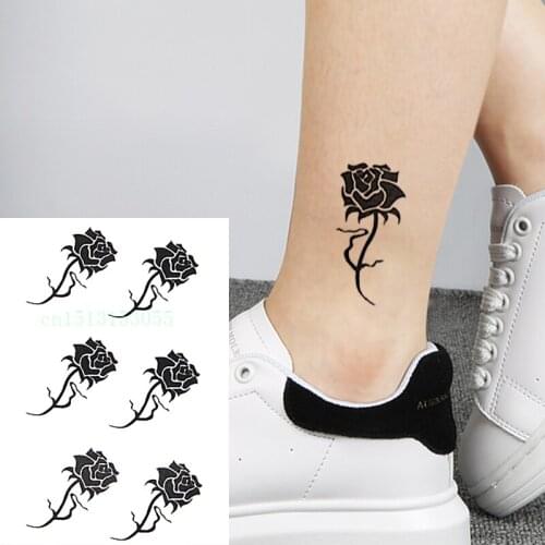 Waterproof Temporary Tattoo Sticker 10.5*6 cm sexy rose tattoo flower for girl female tatto stickers flash tatoo fake tattoos