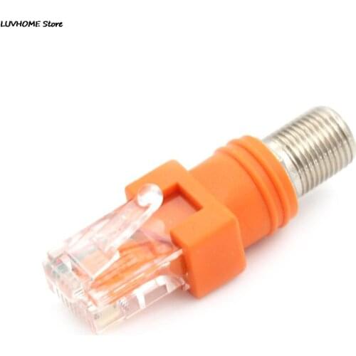 Female Coaxial Barrel Coupler Adapter RJ45 to RF RJ45 Male to F Connector