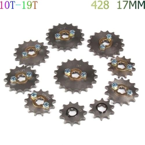 Front Engine Sprocket 428 17mm 10T-19T 12Tooth for Stomp Upower Dirt Pit Bike ATV Quad Go Kart Moped Buggy Scooter Motorcycle
