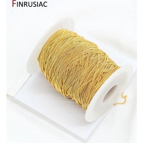1.2mm Gold Chains For Jewellery Making 14k Real Gold Plated Chain DIY Bracelet Necklaces Earrings Supplies Wholesale