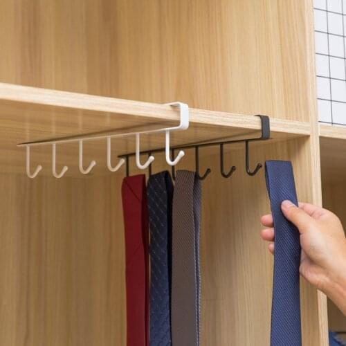 1pcs Home Seamless Kitchen Storage Rack Nail-Free Hanging Wrought Iron Wardrobe Hook shelf organizer hanging rack
