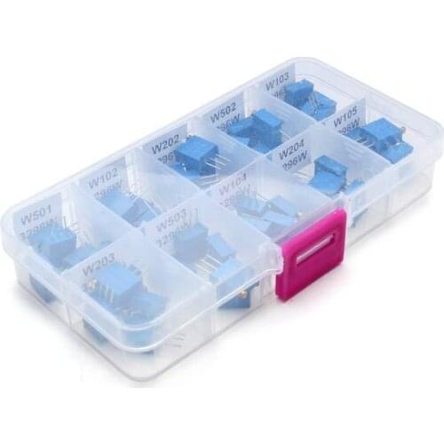 Free Shipping 50Pcs 3296W Multiturn Trimmer Resistance Potentiometer Kit