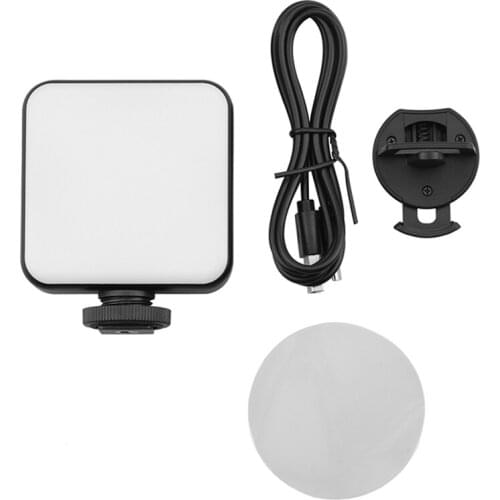 64LED 6W Mini Video Light 2000MAh 2500-5600K Zoom Lighting Photographic Lighting Bright Meeting, Live Vlog Fill Light