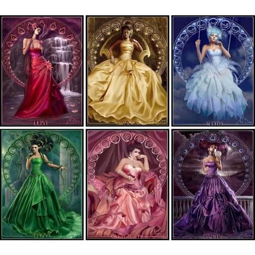 5D DIY Diamond Painting Princess Lust Girl Fantasy Square Round Character Embroidery Mosaic Cross Stitch Kit Home Decor Gift