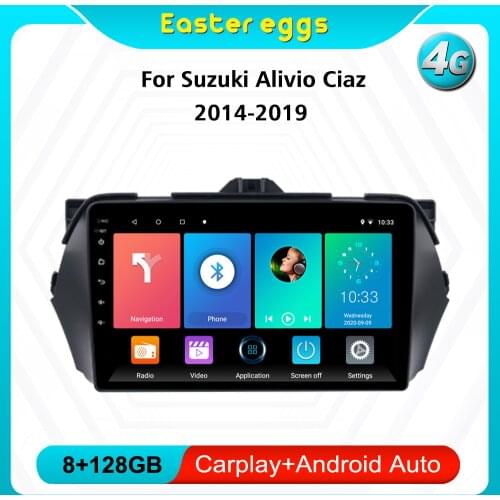 Eastereggs 9" 2.5D 2 Din Android Navigation GPS Car Multimedia Player for Suzuki Alivio Ciaz 2014 - 2019 Head Unit Stereo
