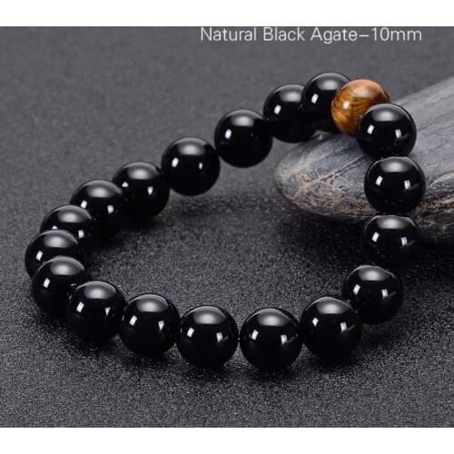 New fashion natural healing energy tiger eye bracelet polishing 8 mm lapis lazuli 316 stainless steel jewelry for men and women