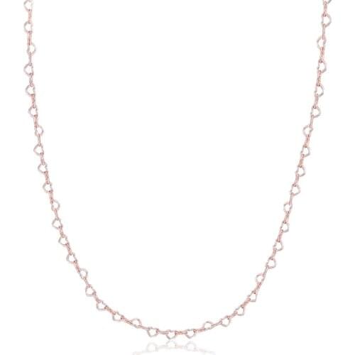 Joined Hearts Necklace For Beads & Charms 925 Sterling Silver Jewelry Necklace Fashion Female Necklace For Pendant