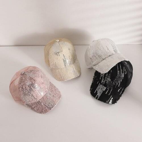 Children Baseball Cap Summer New Boy Net Cap Solid Color Sequins Korean Version Kids Hat Casual Breathable Girl Sunshade Hats