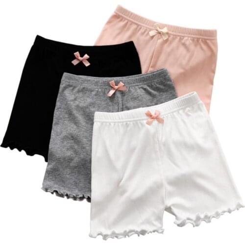 Toddler Children Kid Girls Solid Color Bow Safety Pants Cotton Shorts Underwear Clothes Childrens Pants New Style