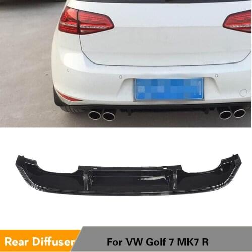 PP Rear Bumper Diffuser Lip Spoiler for Volkswagen VW Golf 7 VII MK7 R Bumper 2014 - 2017 Gloss Black Painted