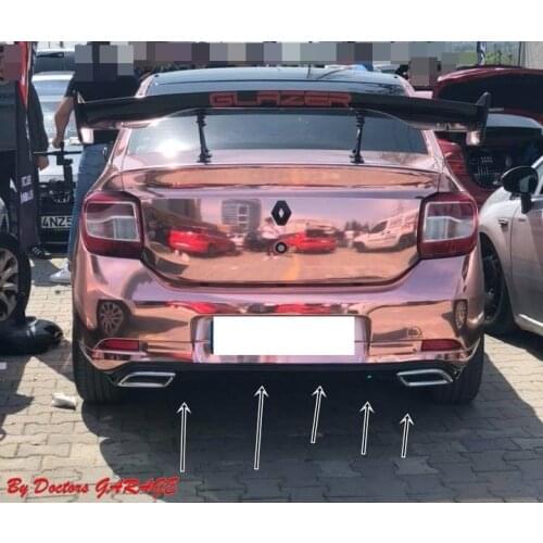 For Renault Symbol Model Diffuser Fake Exhaust Car Accessory Universal Compatible Modified Rear Bumper Attachment Flexible