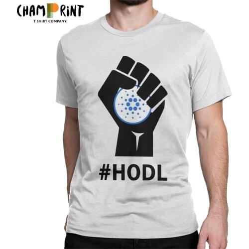 Men HODL Cardano Fist ADA T Shirt Bitcoin 100% Cotton Tops Casual Short Sleeve O Neck Tee Shirt Adult T-Shirts