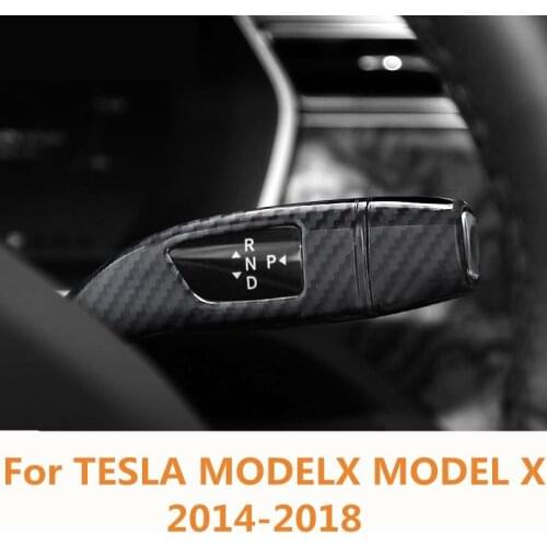 For TESLA MODELX MODEL X 2014-2018 Carbon Fiber Gear lever decorative cover Interior decoration Auto Accessories