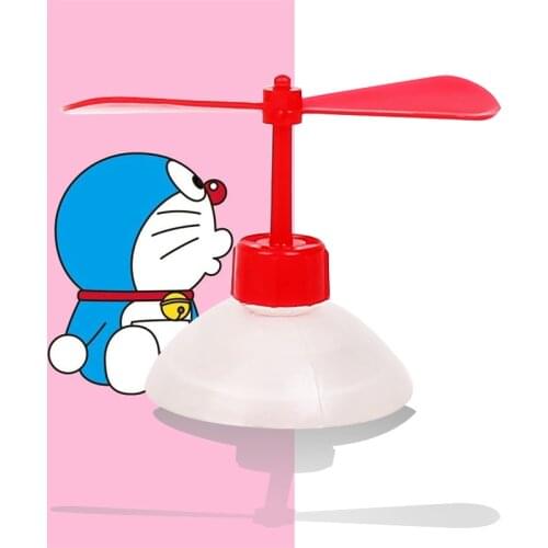 Doraemon Universal Women And Kids Motorcycle Bike Helmet Bamboo Dragonfly Decoration Accessories Suction Cup Propeller Sticker