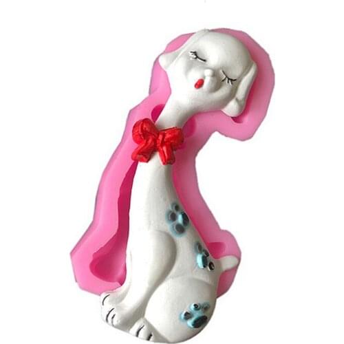 Cute Small Dog Shape Fondant Cake Silicone Molds Embossed Biscuits Mold Chocolate Candy Mould Kitchen Cake Decorating Tools