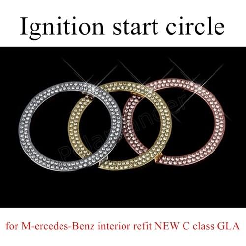 Hot sale 3 colors car accessory Start Stop Button Ignition Key Ring for M-ercedes-Benz interior refit NEW C class GLA