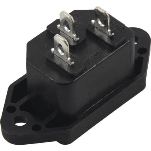Hot Screw Mount 3 Pins IEC320 C14 Inlet Power Plug Socket AC 250V 10A black pack of 2