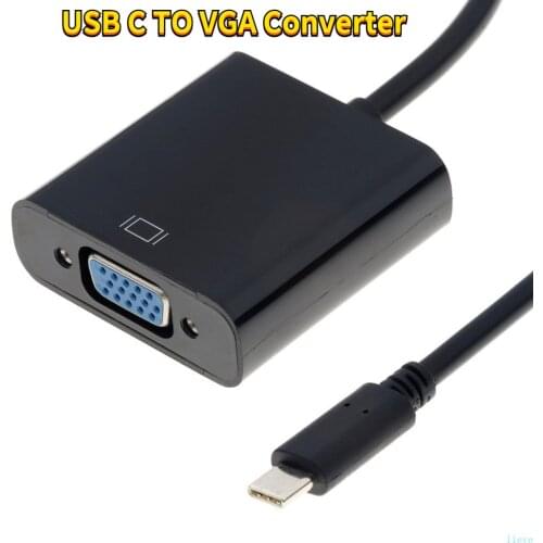 USB C To Female VGA Converter Cable ,1080p full HD Visuals USB3.1 to VGA Adapter for MAC Air 12-inch Huawei HP Google Computer