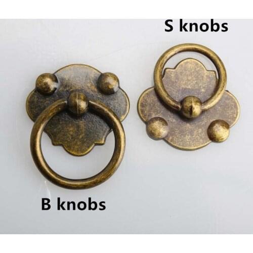 Classical drop rings drawer cabinet knobs pulls handles antique brass / bronze dresser handles vintage style furniture knobs