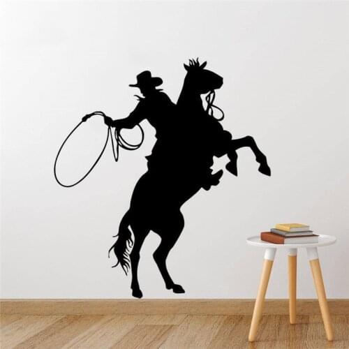 Cowboy Wall Stickers Vinyl Decals Removable Horing Riding Wall Art Decals Cowboy Vinyl Wall Poster Vinyl Wall Art Poter AY1868