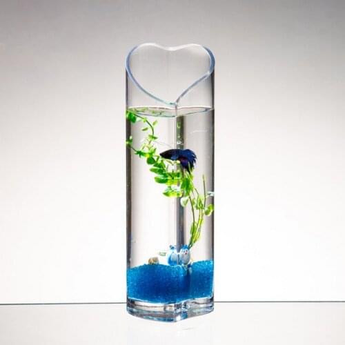 Creative glass vase heart-shaped fish tank Hydroponic Container Flower Vases flower pot for homes Goldfish bowl bettas weddings