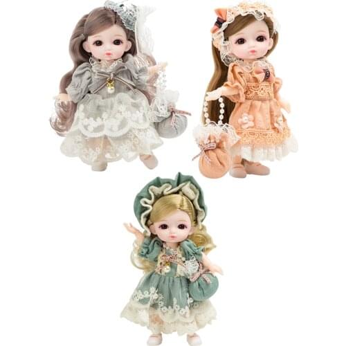 1/12 13 Jointed BJD Girl Doll with Dress Shoes Long Hair Lovely Princess Doll Role Play Toy Gifts