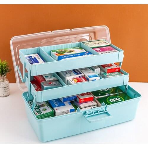 Medical Storage Box Multi-function Tools Organizer Transparent Cover First Aid Kit Portable Emergency