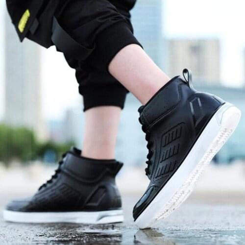 Men Non-Slip Lace-Up Ankle Rainboots PVC Waterproof Water Shoes Wellies Man Autumn Boots Safety Footwear Fall Fishing galoshes