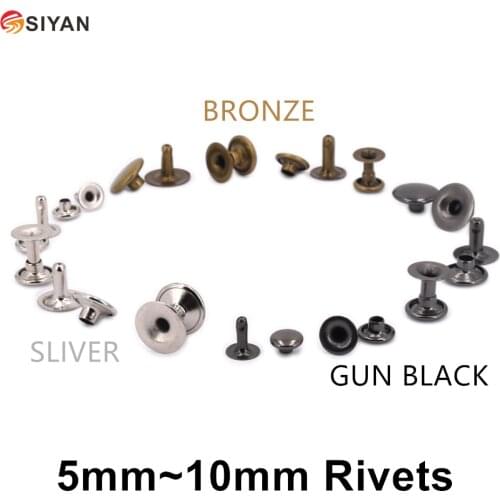 100set Single-sided Cap Rivets Tubular Metal Leather Craft Repairs Studs Punk Spike Decor